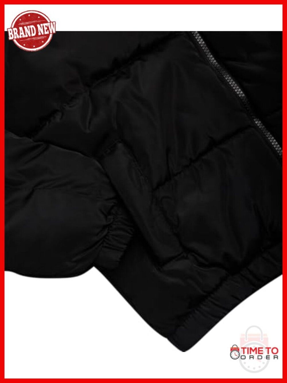 Women's Puffer Jacket with Hood, Water Resistant Quilted Winter Coat - Picture 4 of 6